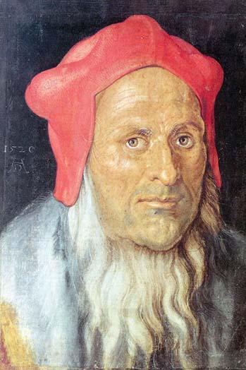 Portrait of a Bearded Man with Red Cap art print by Albrecht Durer.
