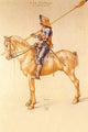 Rider in the Armor vintage art reproduction by Albrecht Durer poster print.