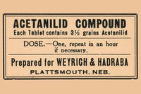 1920s Pharmacy Bottle Label Poster Print showcasing vintage apothecary design.