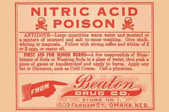 Vintage 1920's pharmacy bottle label poster print.