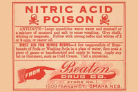 Vintage 1920's pharmacy bottle label poster print.