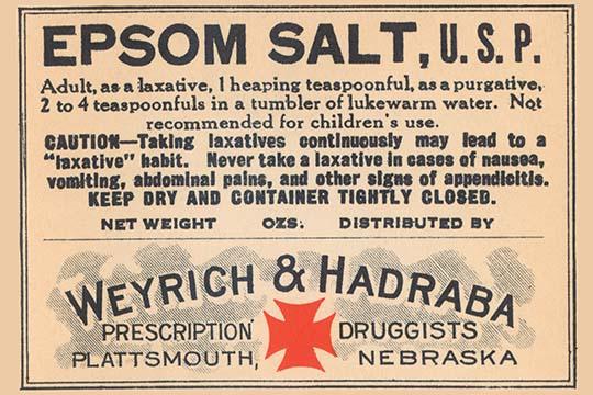 1920's Pharmacy Bottle Label Poster Print showcasing vintage quack cures