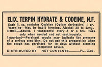 1920s Pharmacy Bottle Label Poster Print showcasing vintage medical advertising.