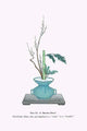 Ikebana Shochikubai Poster Print featuring Plum, Pine, and Bamboo arrangements.