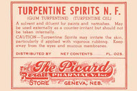 1920's Pharmacy Bottle Label Poster Print showcasing vintage medical history.