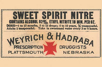 1920's Pharmacy Bottle Label Poster Print showcasing vintage apothecary design.
