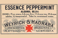 1920's Pharmacy Bottle Label Poster Print featuring vintage design.
