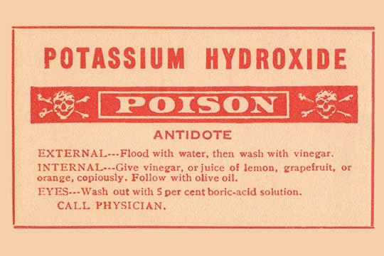 1920's Pharmacy Bottle Label Poster Print featuring vintage design.