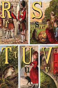 Illustrated Letters from The Nursery Alphabet Poster Print featuring whimsical designs for children's decor.