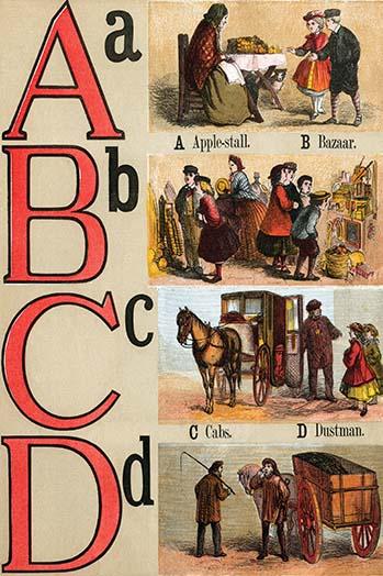Illustrated Letters from 'London Alphabet' Poster Print by Edmund Evans