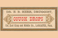 Vintage Pharmacy Label for Cough Drops Poster Print from Dr. E.B. Herr Druggists