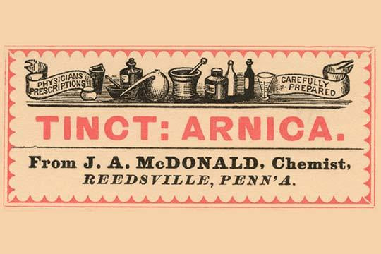 Vintage Pharmacy Label for Arnica Tincture Poster Print