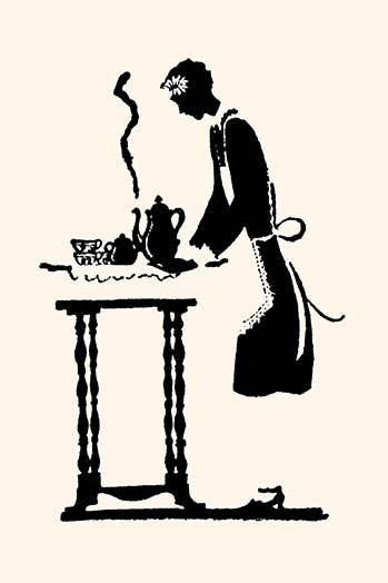 Maid Prepares Hot and Steaming Coffee Poster Print by Maxfield Parrish