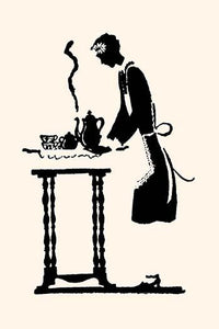Maid Prepares Hot and Steaming Coffee Poster Print by Maxfield Parrish
