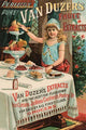 Victorian trade card print showcasing Van Duzer's fruit extract, perfect for vintage decor.