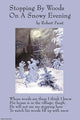 Snowy landscape poster print featuring cello and horn by Robert Frost