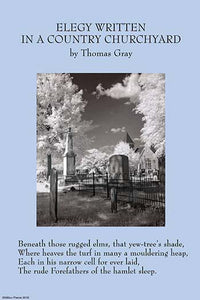 Elegy Written in a Country Churchyard poster print by Thomas Gray featuring an Alabama cemetery in infrared.