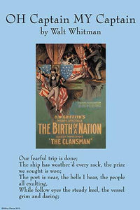 Walt Whitman Captain! Poster Print featuring Birth of a Nation illustration