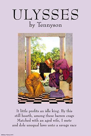 Ulysses Poem Poster Print by Alfred Lord Tennyson with Maxfield Parrish illustration.