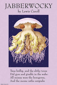 Jabberwocky illustrated poster print by Lewis Carroll.
