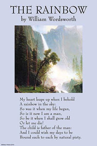 The Rainbow Comes and Goes Poster Print featuring Yosemite Falls inspired by William Wordsworth.
