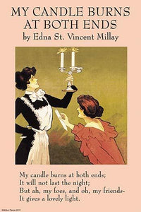 Edna St. Vincent Millay Poem Poster Print - My Candle