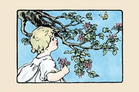 Chasing Butterflies children's illustration poster print by Julia Dyar Hardy.