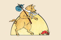 Adventurous pig illustration poster print by Frances Beem