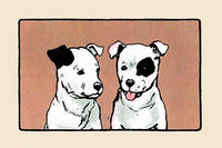 Two Fox Terriers illustration poster print by Julia Dyar Hardy.