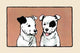 Two Fox Terriers illustration poster print by Julia Dyar Hardy.