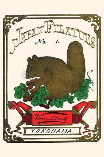 Rabbit with Acorns & Leaves Poster Print showcasing a serene rabbit surrounded by foliage.