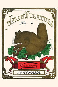 Rabbit with Acorns & Leaves Poster Print showcasing a serene rabbit surrounded by foliage.