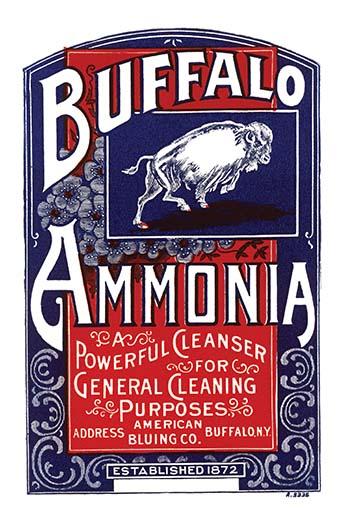 Ammonia Household Cleaning Agent Label Poster Print, vintage design.