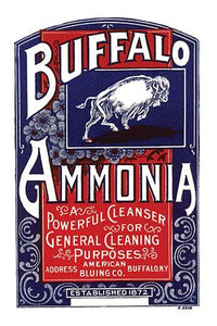 Ammonia Household Cleaning Agent Label Poster Print, vintage design.