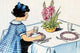 A Young Girl Sets the Table for Her Mother Poster Print by Julia Letheld Hahn
