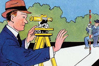 Two Men Work in Surveying Poster Print by Julia Letheld Hahn