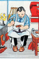A Cobbler Works on a Shoe vintage art print by Julia Letheld Hahn.