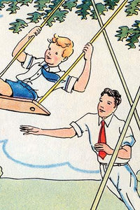 A Father Pushes His Son on the Swings Poster Print by Julia Letheld Hahn