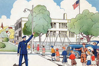 Children Crossing the Street Poster Print by Julia Letheld Hahn