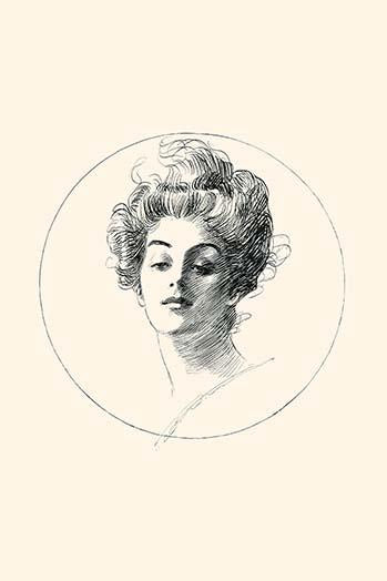 Portrait of a Woman's Face Poster Print by Charles Dana Gibson