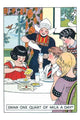 Four children enjoying a meal poster print, depicting a Dutch girl pouring milk