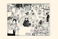 Families Enjoying a Picnic Cartoon Print by Clare Briggs, 1913 illustration.