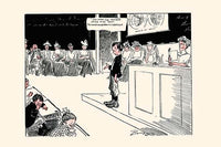 Nervous child giving a class recitation cartoon print by Clare Briggs
