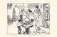 Family Gathering Cartoon Poster Print by Clare Briggs, vintage illustration of a family waiting for guests.