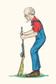 Old Farmer Grouch Poster Print by Queen Holden featuring playful illustration.