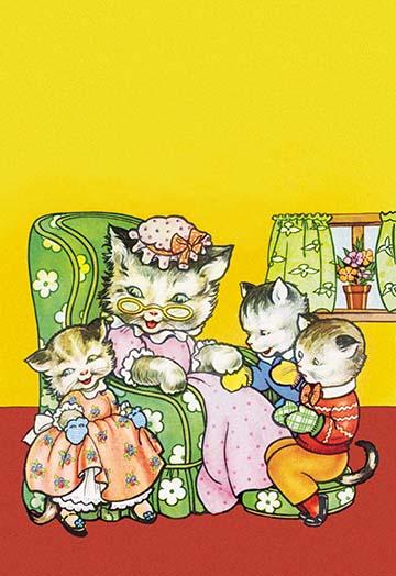 Three Little Kittens Wearing Their Mittens Poster Print