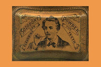 Antique Tooth Powder Tin Poster Print showcasing early dental care history.