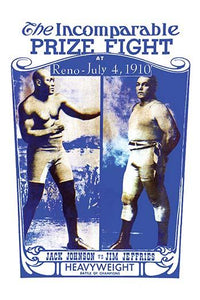 James Jeffries vs. Jack Johnson historic fight poster print