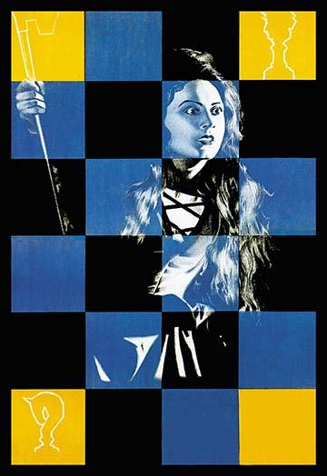 Modern Art of a Woman in the Chess Board Poster Print by Jason Pierce