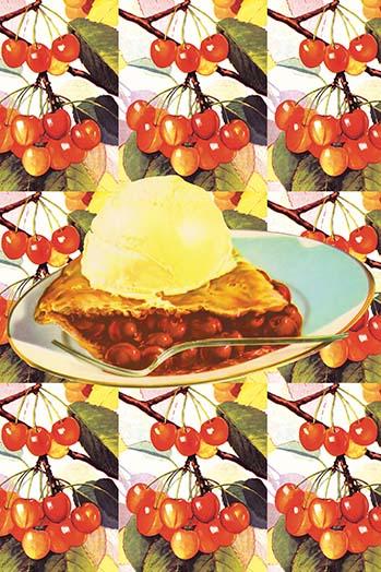 Cherry Pie Slice Modern Art Poster Print by Sara Pierce